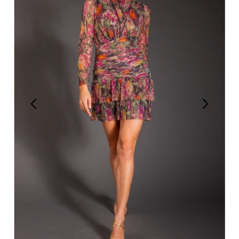 Lavender Brown Multicolor Long Sleeve Dress - Picture 14 of 16